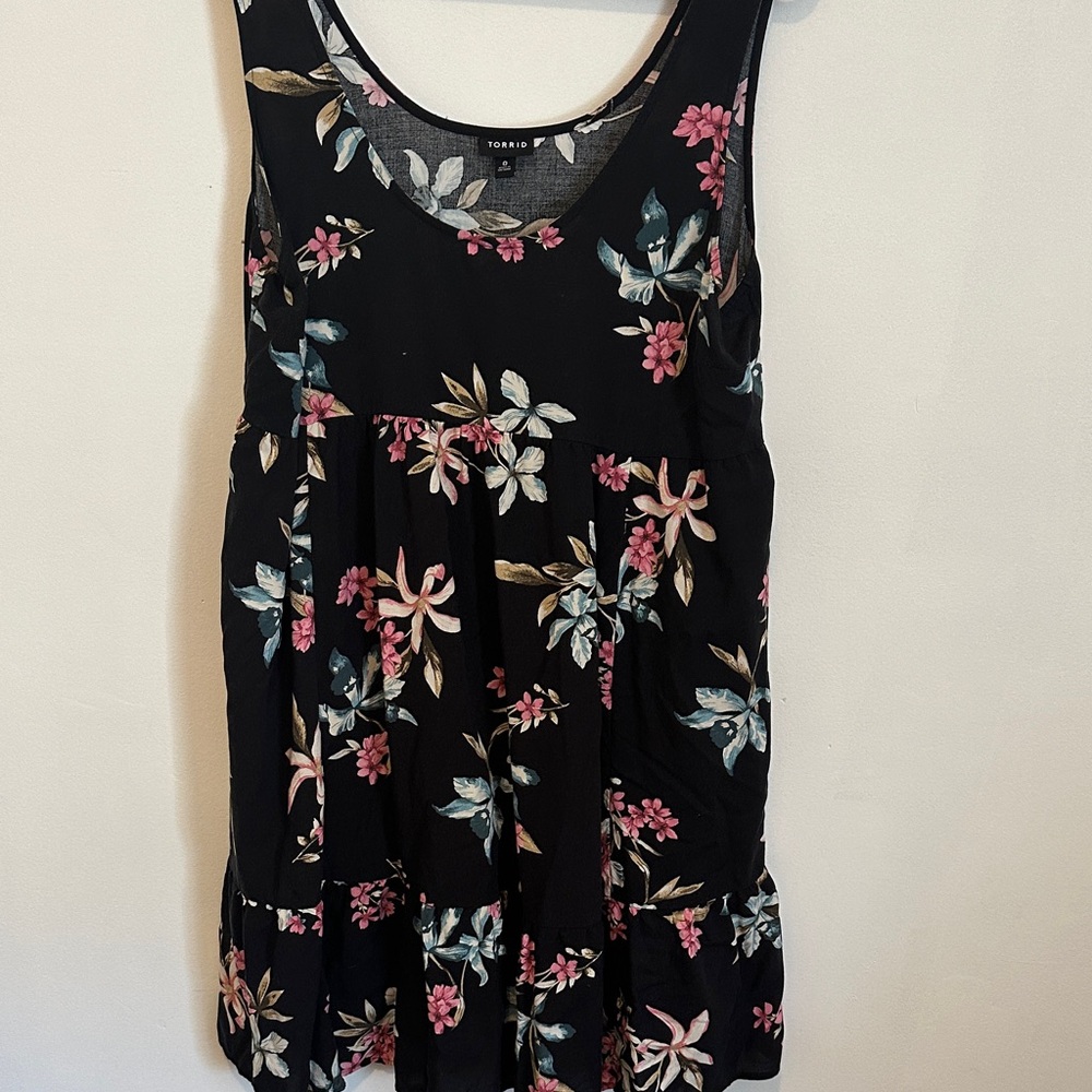 Torrid size 0 Black Floral Mini Dress